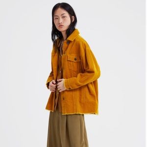 Zara corduroy jacket in mustard